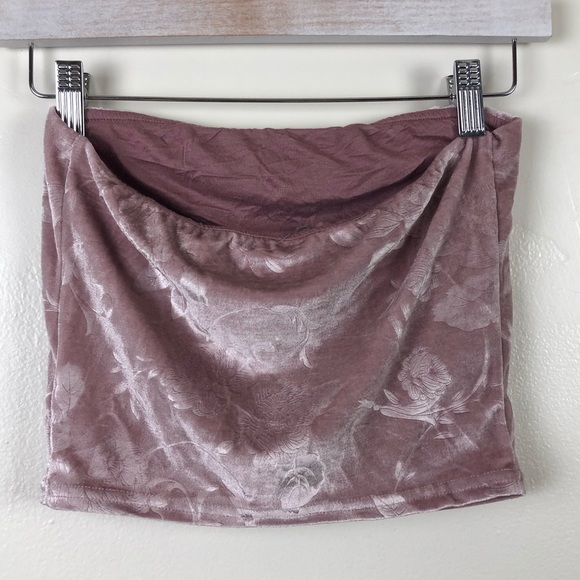 Urban Outfitters Velvet Floral Tube Top - Picture 3 of 4